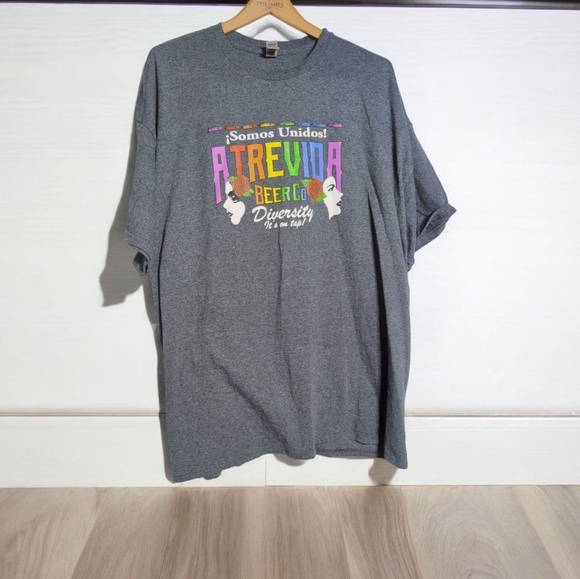 Atrevida Beer Company Diversity Pride Gray Graphic T-Shirt Sz XXL - Picture 1 of 5